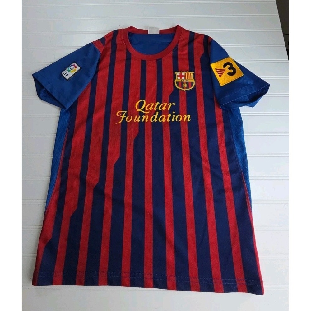 FC Barcelona Home Jersey 2012-13 Qatar Foundation Team Apparel Soccer  Youth #10
